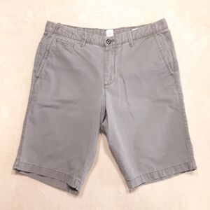 Gap Mens Flat Front Chino Shorts 31 Gray 10" Inseam Cotton
